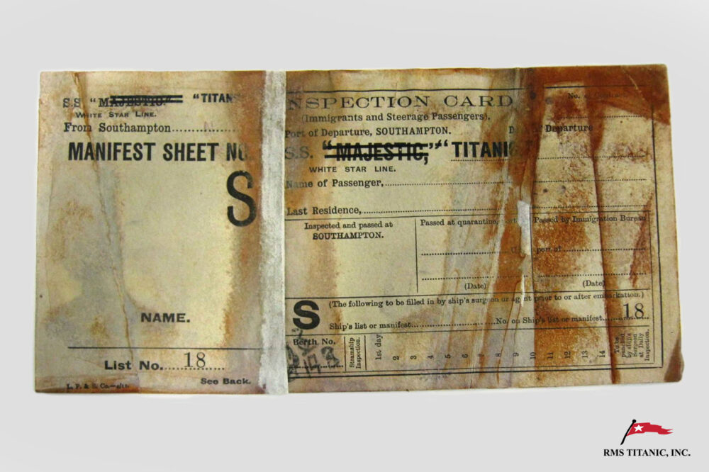 Marian MEANWELL_manifestsheet_15x10 ©RMS TITANIC INC